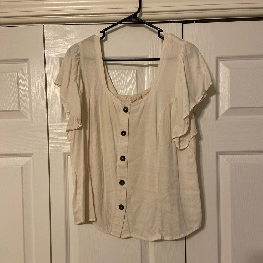 Universal Thread White Button Top